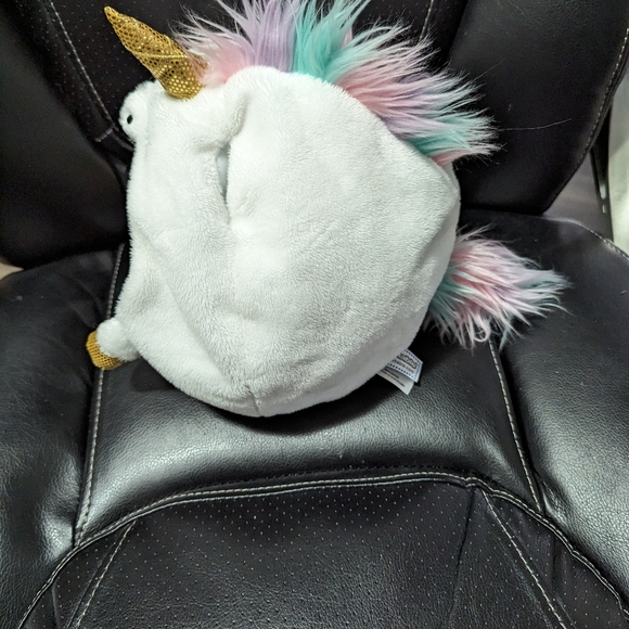 squishable undercover Unicorn Mask. White. rainbow Mane.  gold feet - Picture 2 of 6
